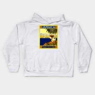 Vintage Jamaica Travel Poster Kids Hoodie